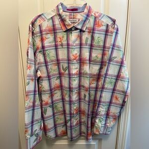 Tommy Bahama Multicolor Floral Plaid Shirt